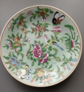 Talerz Chiny antyk poł XIXw . Famillie Rosse . Celadon . syg Tonghzi