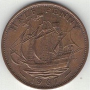 Wielka Brytania half penny 1/2 pensa 1967 - 25,4 mm - nr 5