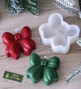 Duża KOKARDA Świąteczna forma silikonowa 8.5*3.5 do odlewów Świec Mydła