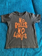 Chłopięcy t-shirt brązowy z napisem, r. 128