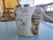 Osłonka doniczka decupage budda  15cm