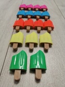 Zestaw 17 sztuk mini zakreślacze pastelowe kolory lody na patyku 