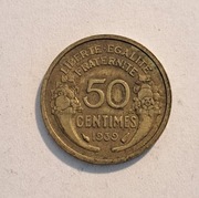 225. Moneta Francja 50 centymów 1939 rok 
