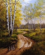 Art-124_Jesienne brzozy - obraz olejny 60x50