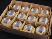 Bombki prl 12 szt retro srebrne  bańki okrągle ozdoby choinkowe vintage 