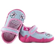 RenBut Kapcie Sandałki Motylki Skórzana Wkładka 12,7cm Rozmiar 21