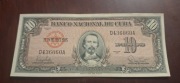BANKNOT KUBA 10 PESOS 1960 ROK RZADKI ŁADNY STAN