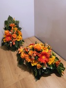 Stroik na grób, kompozycja na cmentarz, wiązanka z wazonem , zestaw.LU9K