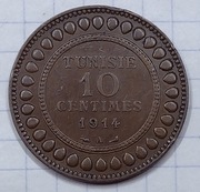 0147 Tunezja 10 centymów 1914 A  ładna 