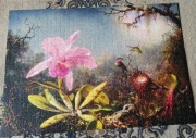OBRAZ z puzzlei Orchidea i Kolibry 68x48