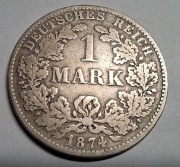 Moneta 1 Marka 1874 H Niemcy srebro 