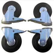 Zestaw kół 80 mm 4 szt. na OTWÓR 12mm nośność 80KG