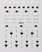 Naklejki na paznokcie Serce / Walentynki / Miłość / duży arkusz