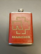 Rammstein pierśiówka ze stali nierdzewnej obita skurą,twoje logo/napis 