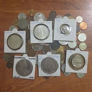 Zestaw ponad 100 Starych Monet Polska IIRP Sobieski Nike Talar USA Dolar