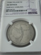 172. 5 złotych Nike 1928 znak mennicy NGC