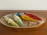 Stare Bombki 4 szt. Choinkowe Szklane Sople PRL ZSRR Ozdoby Świąteczne