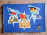 Retro stemple pieczątki PRL – zestaw sztandarów i flag