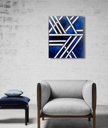 Linia przestrzenna | Obraz LUSTRO malowany RĘCZNIE