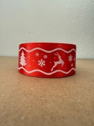 Świąteczna Czerwona Florystyczna Dekoracyjna Tasiemka Wstążka Szpula