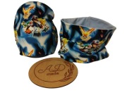 Komplet czapka komin bawełniany wiosenny Pokemony Pikachu 