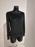 Czarna zamszowa bluza New York Szachownica