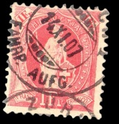 Szwajcaria Mi 79D, Helvetia, 1 Fr, Perf 11.5 x12, 1907.11.14 Zurich 1
