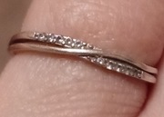 Srebrny pierścionek  z cyrkoniami 925 , r 13