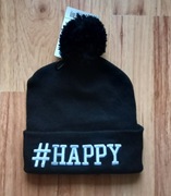 Czapka czarna zimowa z pomponem typ beanie