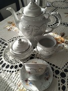 Serwis kawa/herbata porcelana Wałbrzych PRL lata 80-te,stan idealny 12 osób