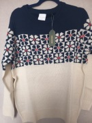 Gino Rossi granatowa kremowy nowy sweter rozm m