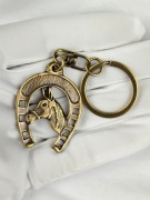 NOWY Brelok do kluczy breloczek dwustronny koń podkowa horse Vintage