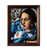 Tamara  Łempicka, "Błękitny szal" ,ręcznie malowana kopia, olej