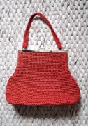 Retro torebka robiona ręcznie na szydełku-28cm/21cm.