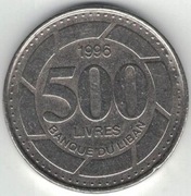 Liban 500 funtów liwrów livres 1996 - 24,5 mm - nr 2