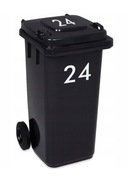Naklejka NUMER na kosz kubeł śmietnik segregacja śmieci odpady adresowa
