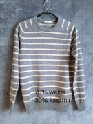 Sweter męski Suitsupply, wełna i kaszmir, rozm. S, nowy bez metki