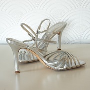 Buty Sandałki Srebrne Skórzane na obcasie rozmiar 40 ALDO