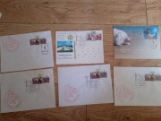 pocztówka i koperty  ze znaczkami Jan Paweł II, okolicznościowe zestaw