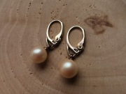 Piękne delikatne kolczyki barokowe perełki ecru