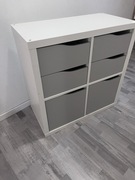 Regał Kallax 77x77 biały IKEA + szuflady i drzwiczki