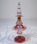 Szklany egipski złocony flakonik na perfumy