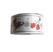 WSTĄŻKA TAŚMA dekoracyjna Boże Narodzenie ryps 4 cm.