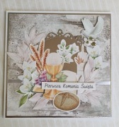 Kartka pamiątka I Komunii Świętej - hostia