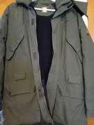 Decathlon, kurtka męska, zieleń wojskowa, ocieplana na polarze. 