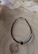 Bransoletka kamienie naturalne Spinel Onyks Hematyt Kocie oko 