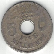 Egipt 5 milimów milliemes 1917 - 23,15 mm Husajn Kamil - nr 2