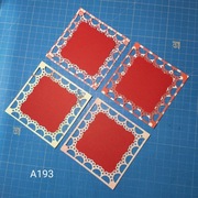 SCRAPKI KRAKÓW  kwadratowe ażurowe ramki serwetki 4 szt. (A193)