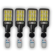 MOCNA LAMPA SOLARNA LED CZUJNIK ZMIERZCHU I RUCHU ULICZNA ZESTAW 4 LAMPY