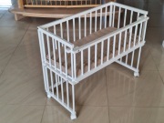 Łóżeczko Dostawne Białe 2w1 / Dostawka 90x40cm / dla niemowlaka, dziecka